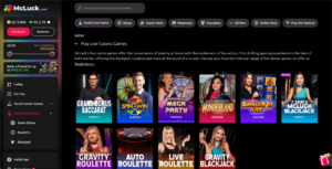 McLuck Casino live dealer screen